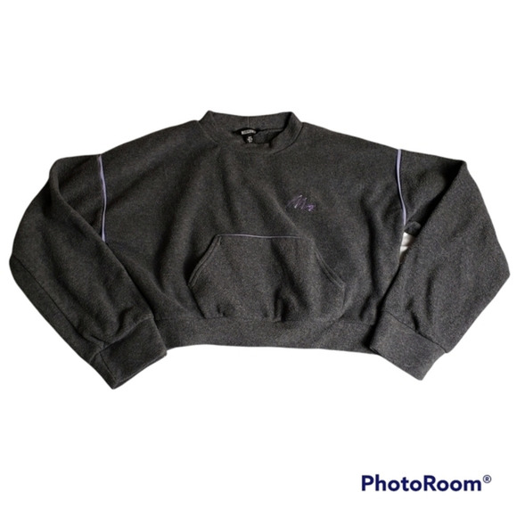 Missguided Cropped Grey Sweatshirt Women’s Size 4 - Picture 1 of 7